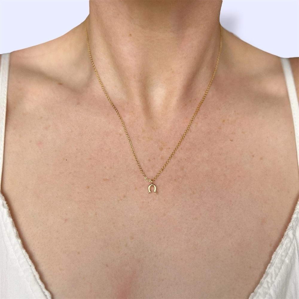 Gold Dainty Horseshoe Necklace